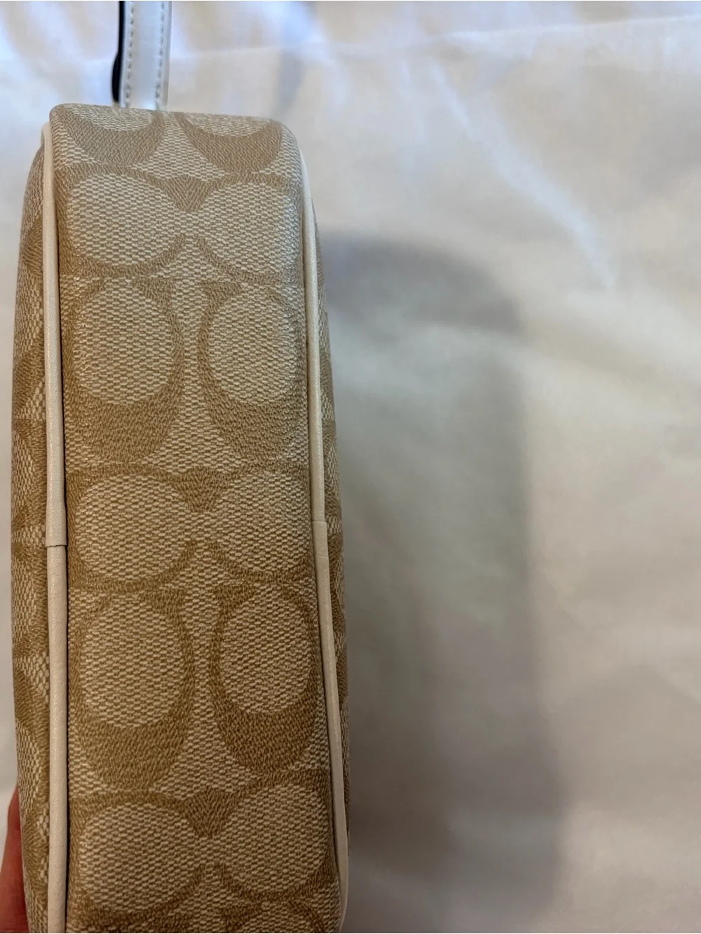 Coach Tan Signature Canvas Crossbody with Cream Trim
